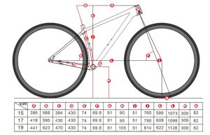 Cheetah 1 Carbon Fiber Gravel Road Bike尺寸