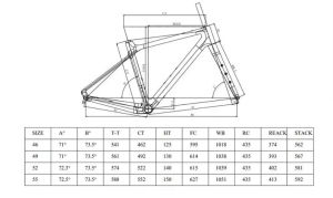 Hurricane Carbon Fiber Aero Road Bike尺寸