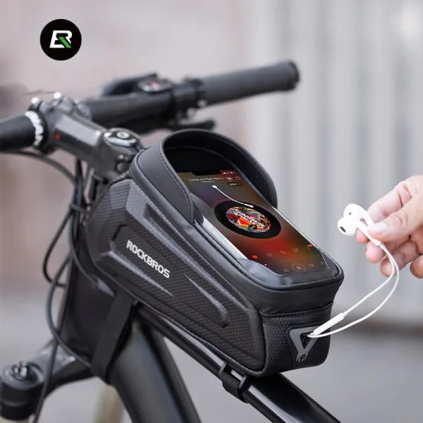 Waterproof Hard Shell Bike Frame Bag – Shockproof Top Tube Phone Bag for MTB & Road Bikes - Image 2